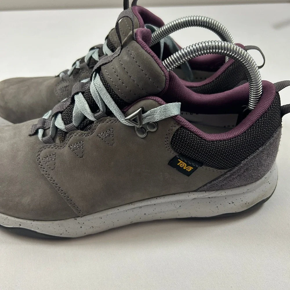 Teva Arrowood WP Hiking Shoes Womens 10 Gray Purple Waterproof Leather 1014566‎